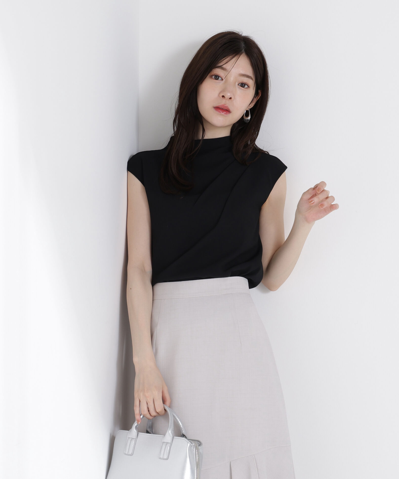 PROPORTION BODY DRESSING「楊柳アシメブラウス」|シャツ・ブラウス|ブラック