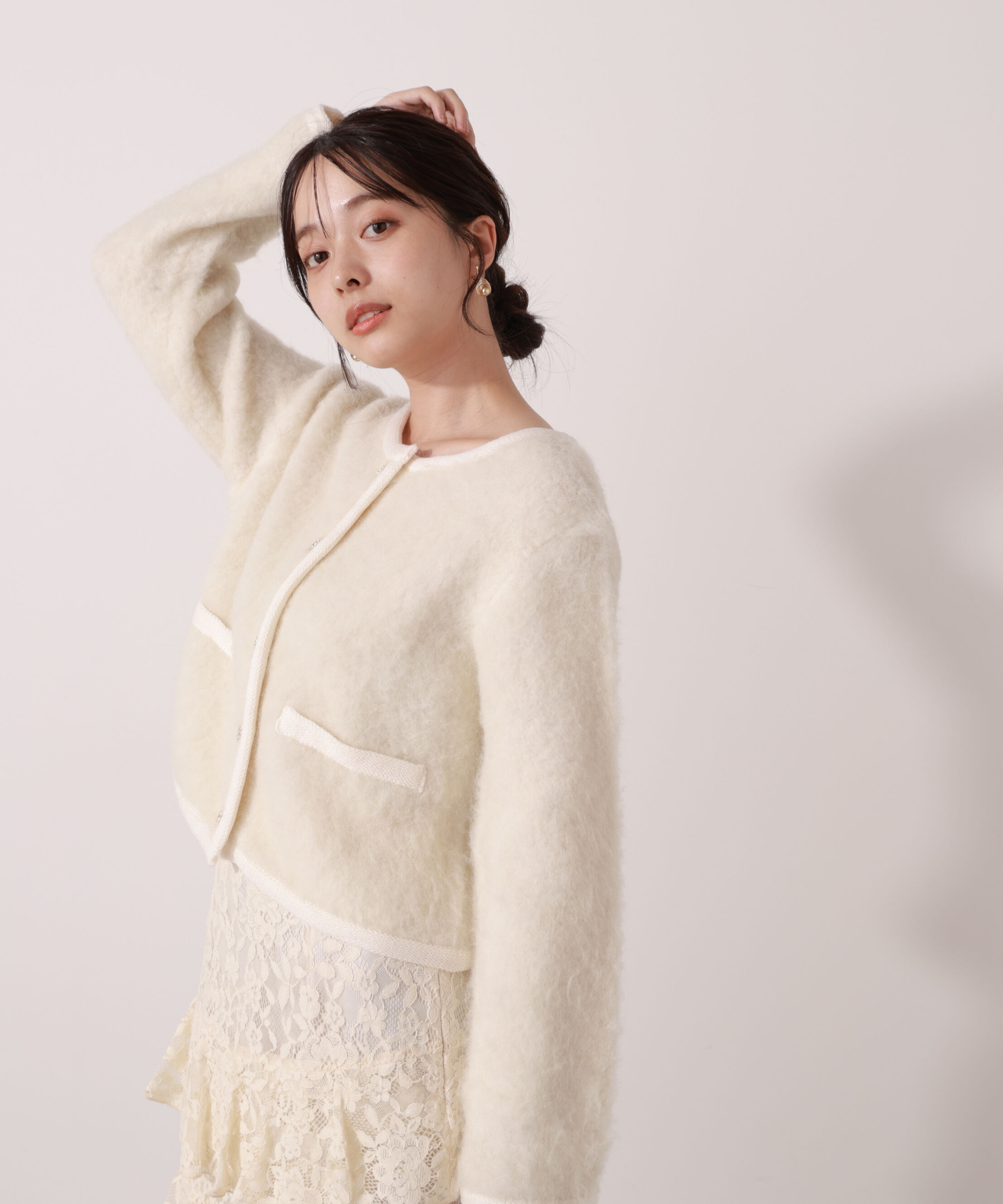 PROPORTION BODY DRESSING「シャギーニットジャケット」|カーディガン|