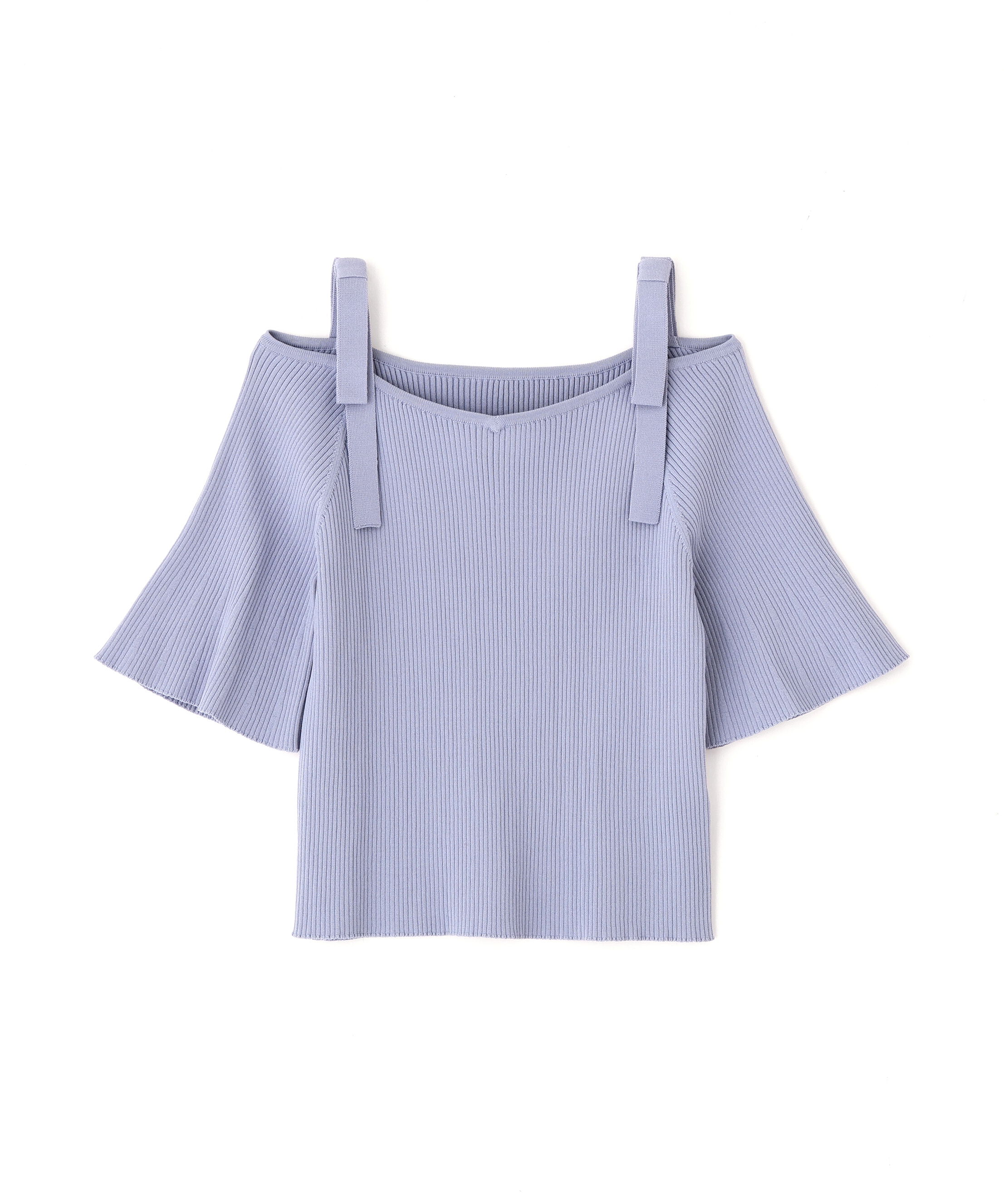 PROPORTION BODY DRESSING「＜ウォッシャブル/UV＞肩リボンオフショルニット　26SS」|ニット・セーター|