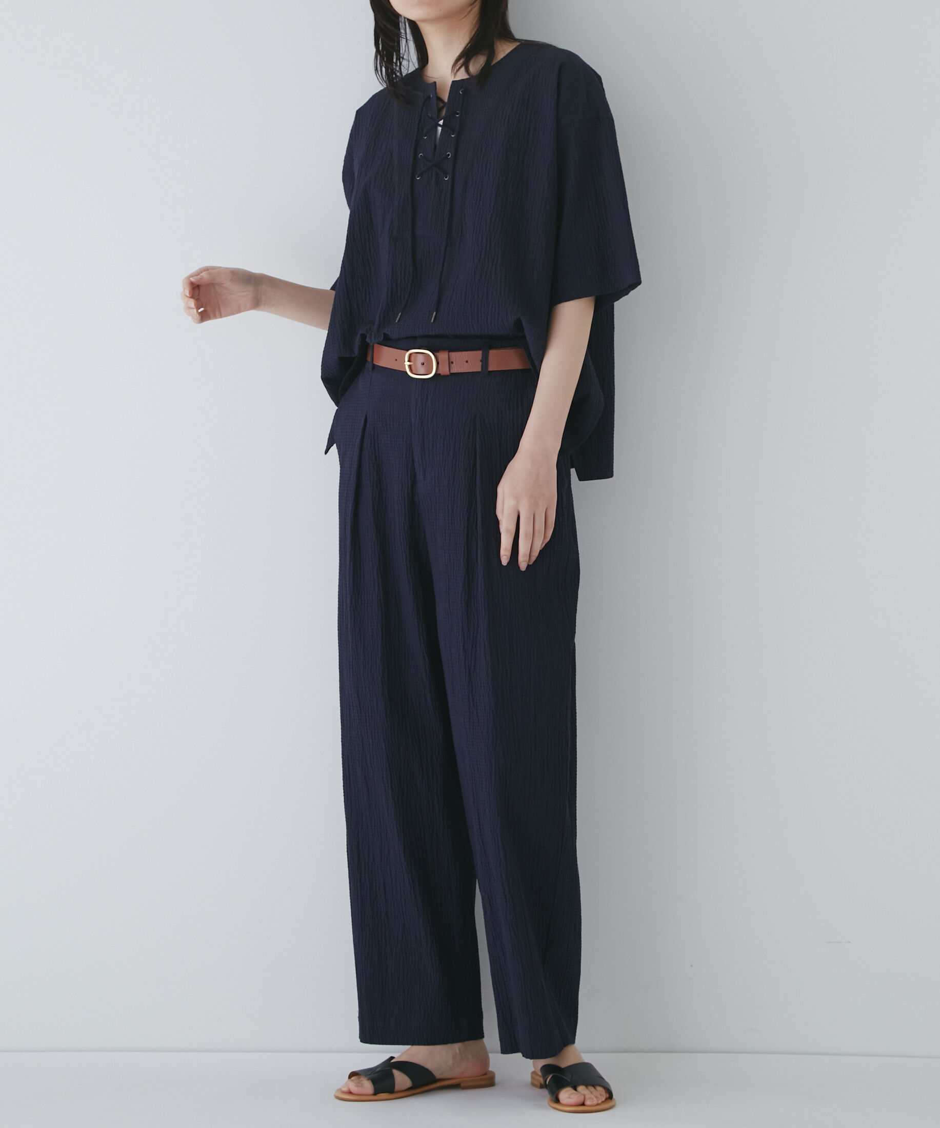  「◆サッカーストレッチブラウス」|シャツ・ブラウス|