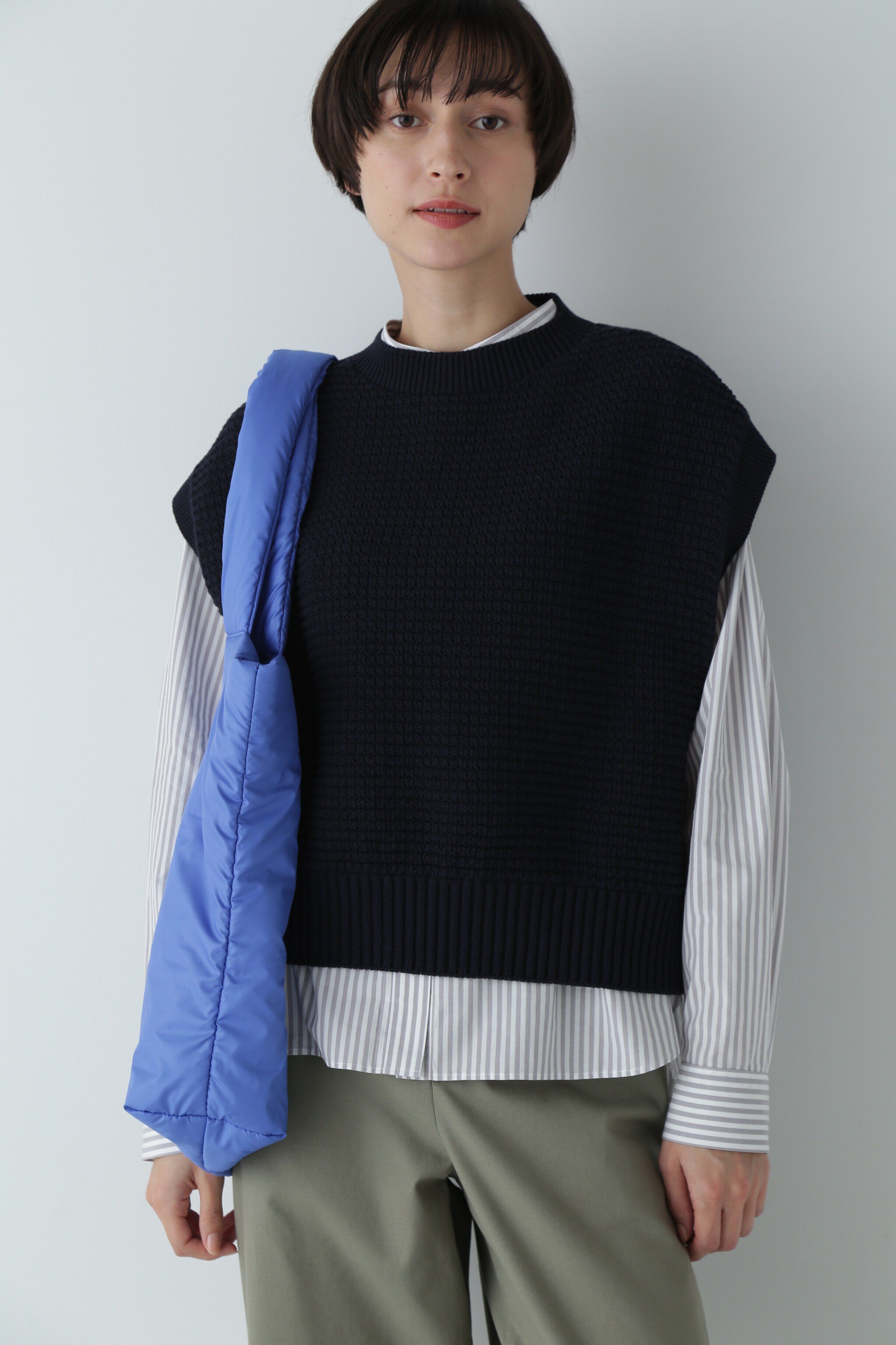  「ニットベスト」|ニット・セーター|ネイビー