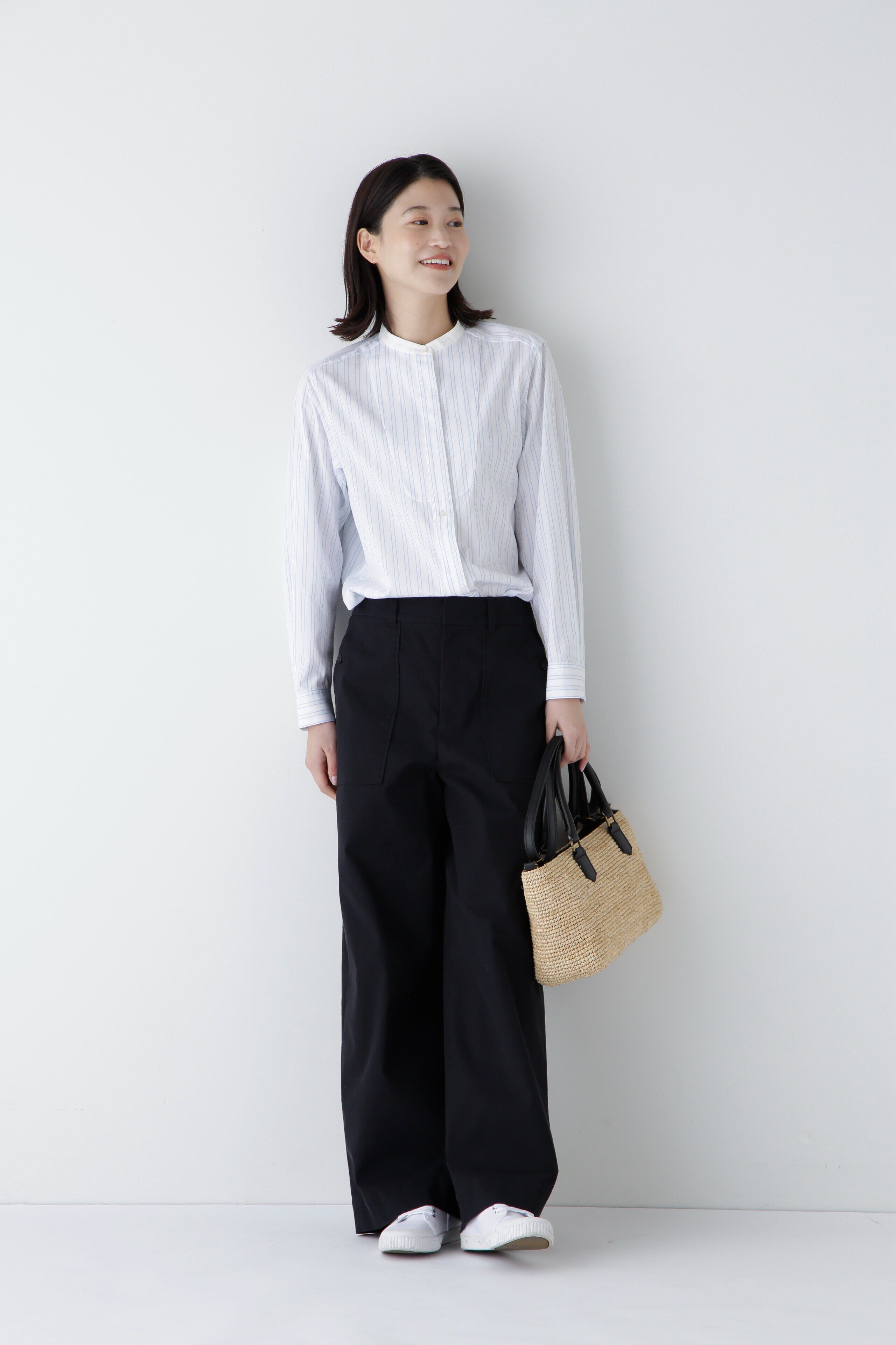  「◆コットンドビーストライプクレリックシャツ」|シャツ・ブラウス|