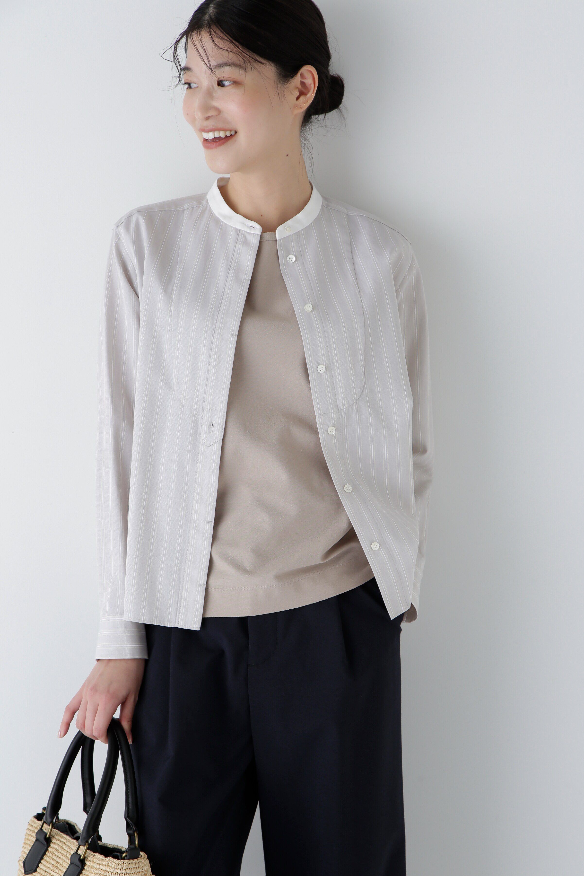  「◆コットンドビーストライプクレリックシャツ」|シャツ・ブラウス|