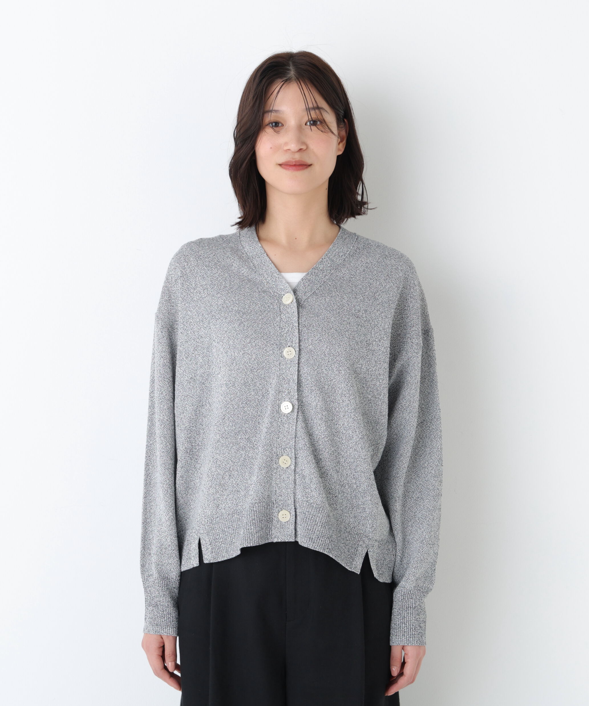  「◆ペーパーヤーンＶネックカーディガン」|ニット・セーター|