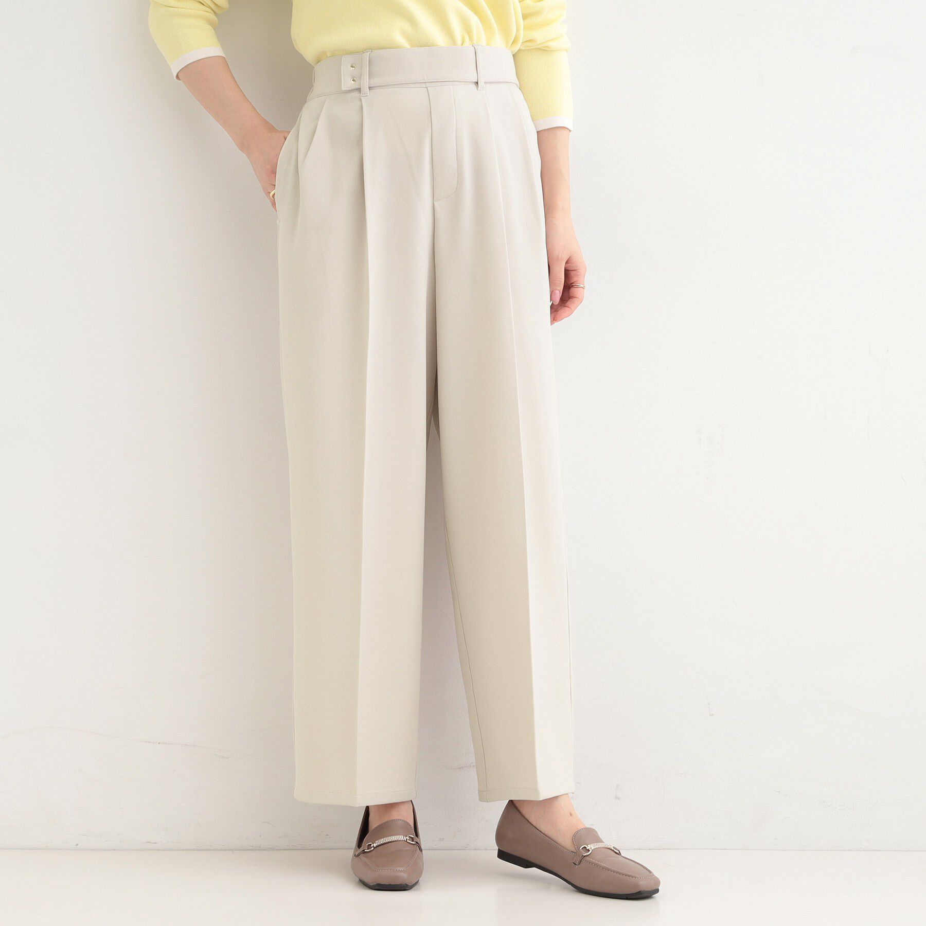 SHOO･LA･RUE「【着丈選べる/S-LL/洗濯機可】楽ちん&times;きれいみえ　ストレッチワイドパンツ」|その他|