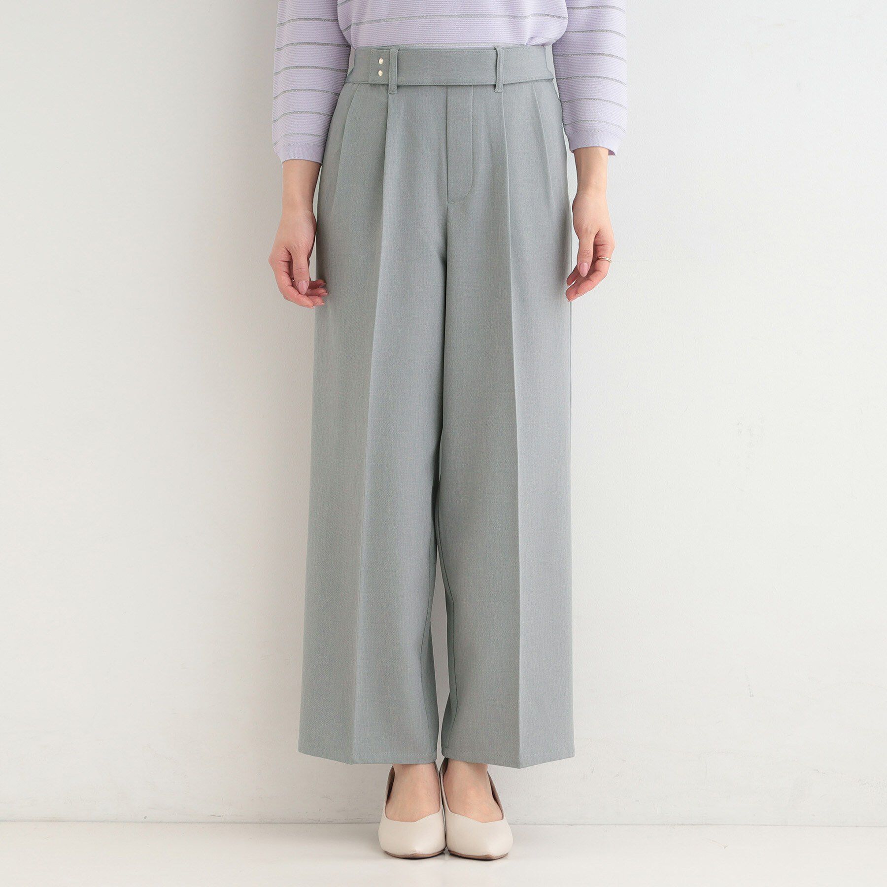 SHOO･LA･RUE「【着丈選べる/S-LL/洗濯機可】楽ちん&times;きれいみえ　ストレッチワイドパンツ」|その他|