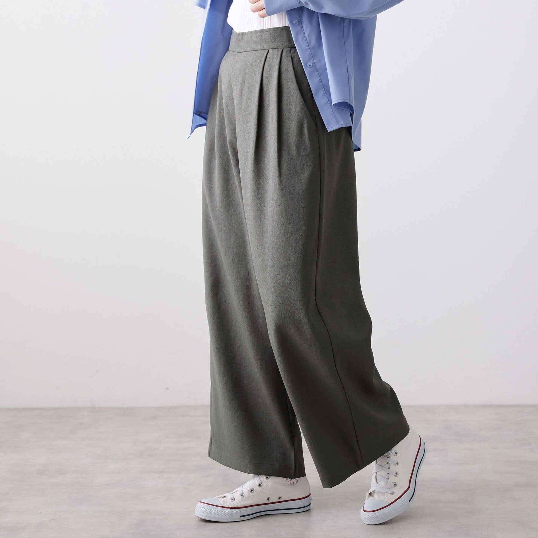 Dessin「【セットアップ可/洗える】リネンライクワイドパンツ」|その他|