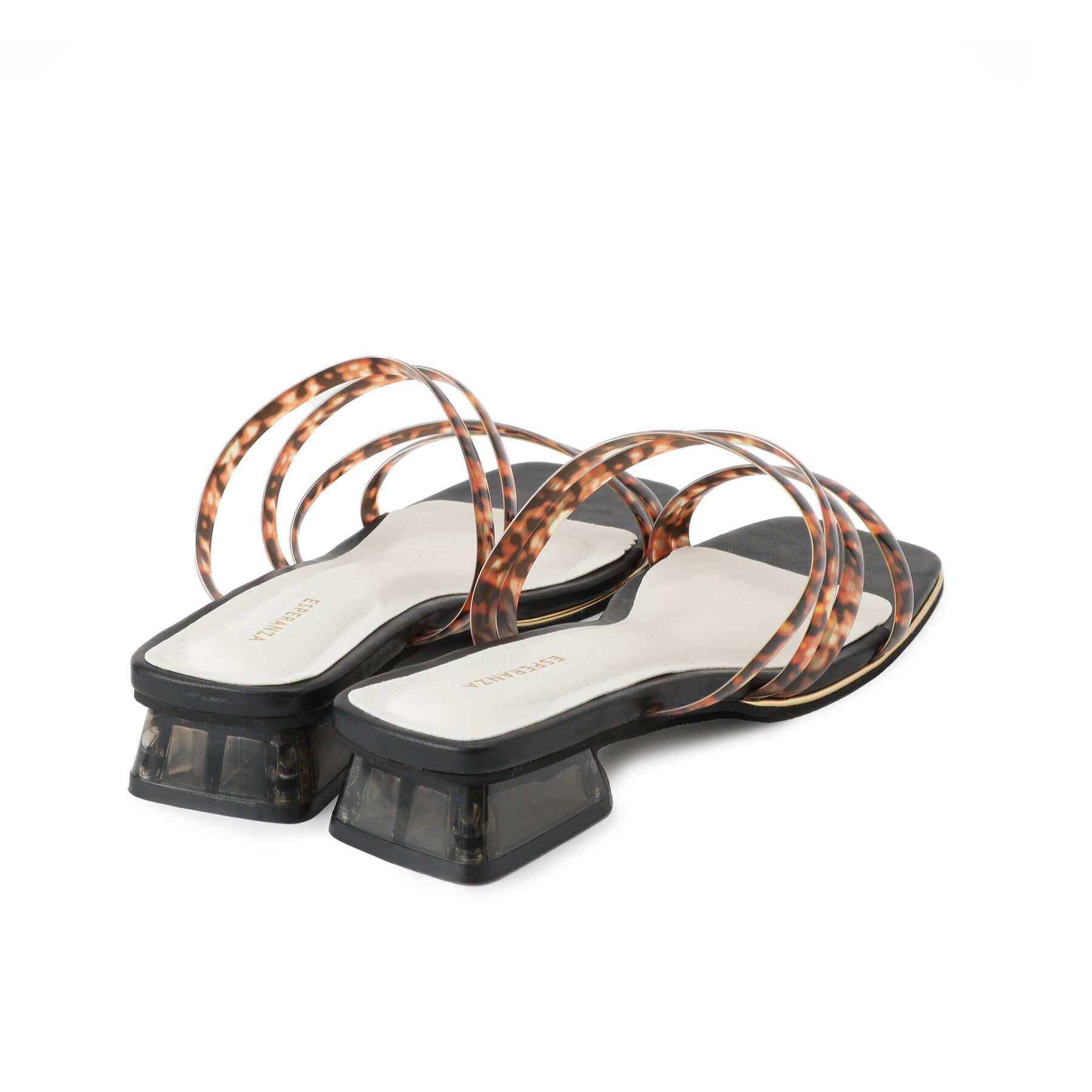 ESPERANZA「スクエアトゥクリアフラットヒールミュール」|サンダル|