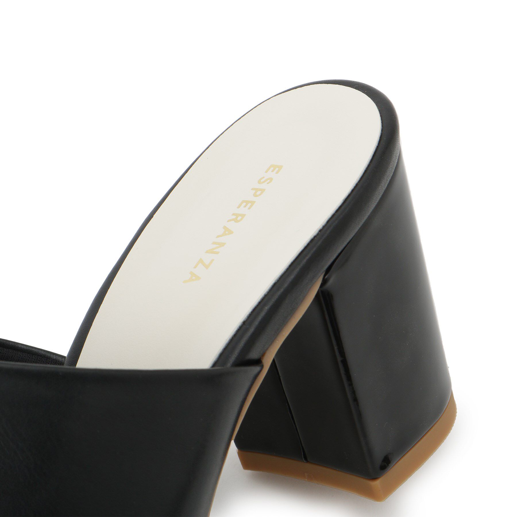 ESPERANZA「スクエアトゥブロックヒールミュール」|サンダル|