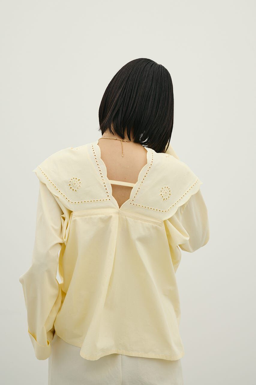 STYLEMIXER「カットワークカラーブラウス」|Tシャツ・カットソー|L/YEL1