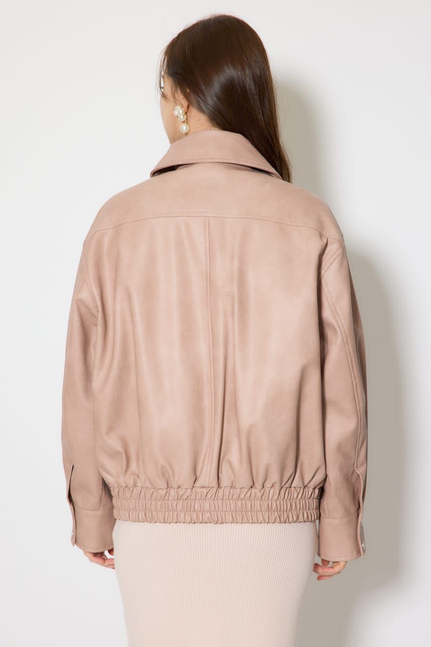 rienda「ライナー付きフェイクレザーブルゾン」|ブルゾン・スタジャン|