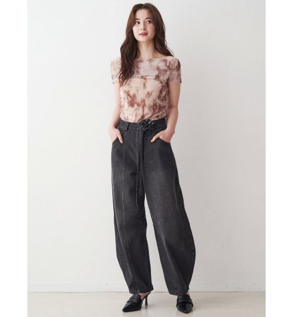 CALNAMUR「アブストラクトパターンチュールオフショル」|Tシャツ・カットソー|