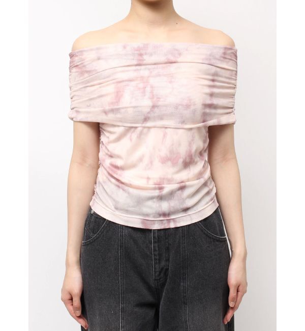 CALNAMUR「アブストラクトパターンチュールオフショル」|Tシャツ・カットソー|