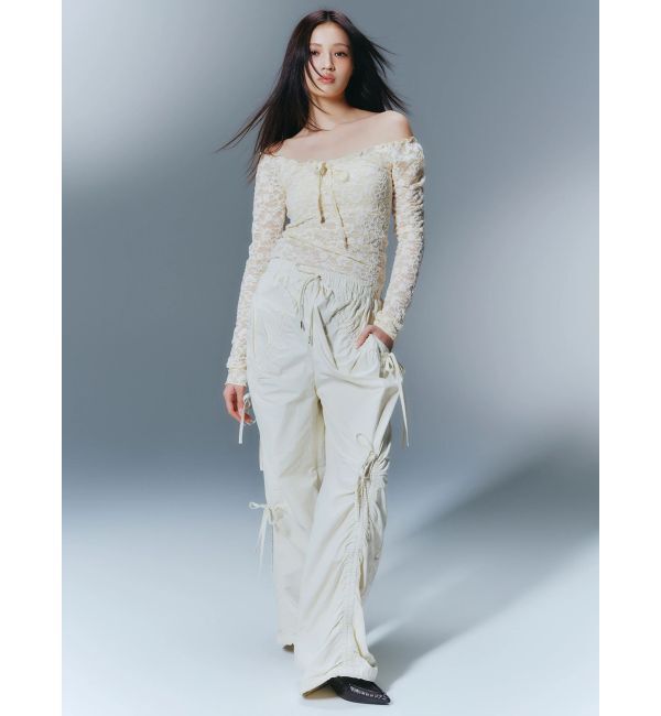 CALNAMUR「ギャザードロストパンツ」|その他|ホワイト