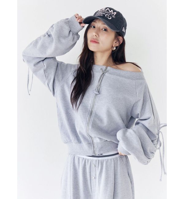 CALNAMUR「フロントジップオフショルスウェット」|Tシャツ・カットソー|