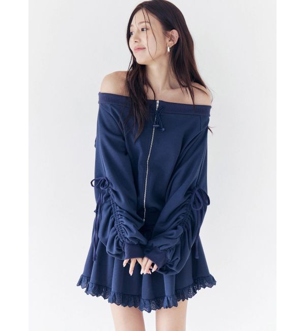 CALNAMUR「フロントジップオフショルスウェット」|Tシャツ・カットソー|