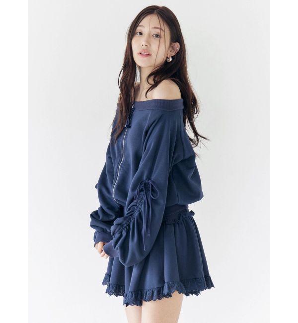 CALNAMUR「フロントジップオフショルスウェット」|Tシャツ・カットソー|