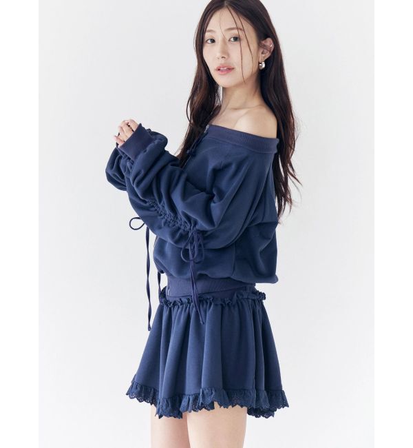 CALNAMUR「フロントジップオフショルスウェット」|Tシャツ・カットソー|