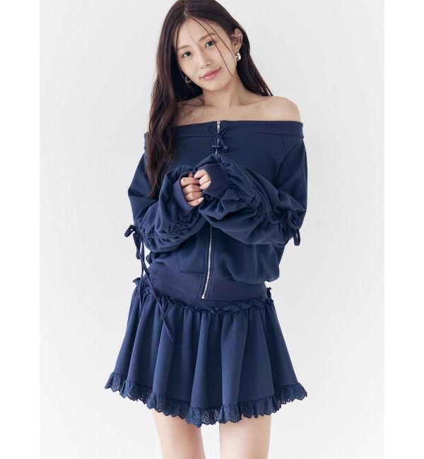 CALNAMUR「フロントジップオフショルスウェット」|Tシャツ・カットソー|