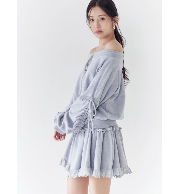 CALNAMUR「フロントジップオフショルスウェット」|Tシャツ・カットソー|