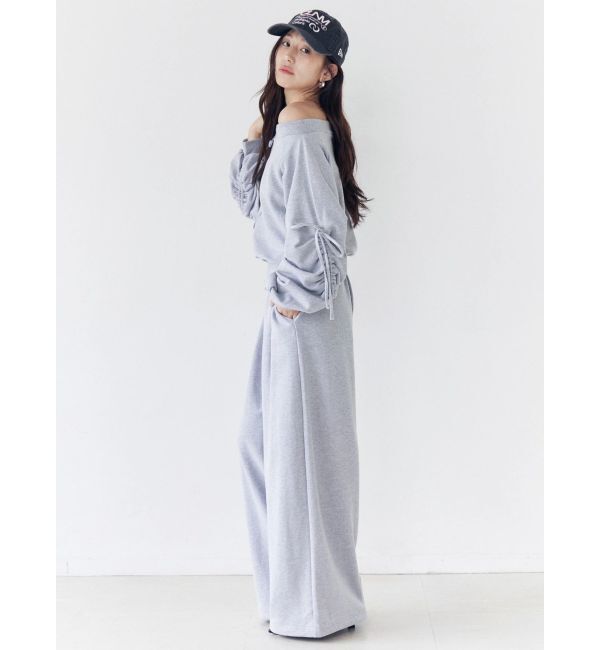 CALNAMUR「フロントジップオフショルスウェット」|Tシャツ・カットソー|