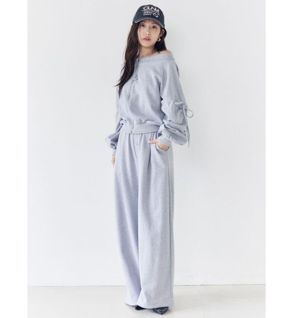 CALNAMUR「フロントジップオフショルスウェット」|Tシャツ・カットソー|