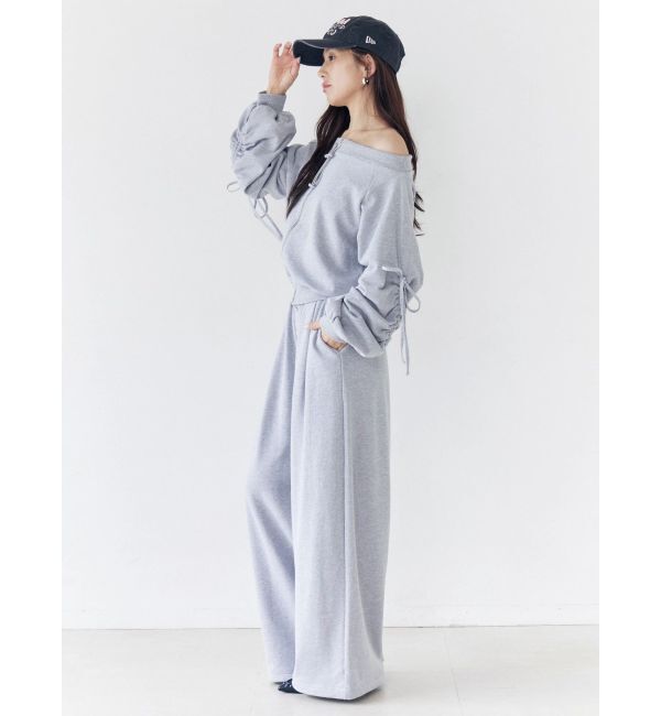 CALNAMUR「フロントジップオフショルスウェット」|Tシャツ・カットソー|