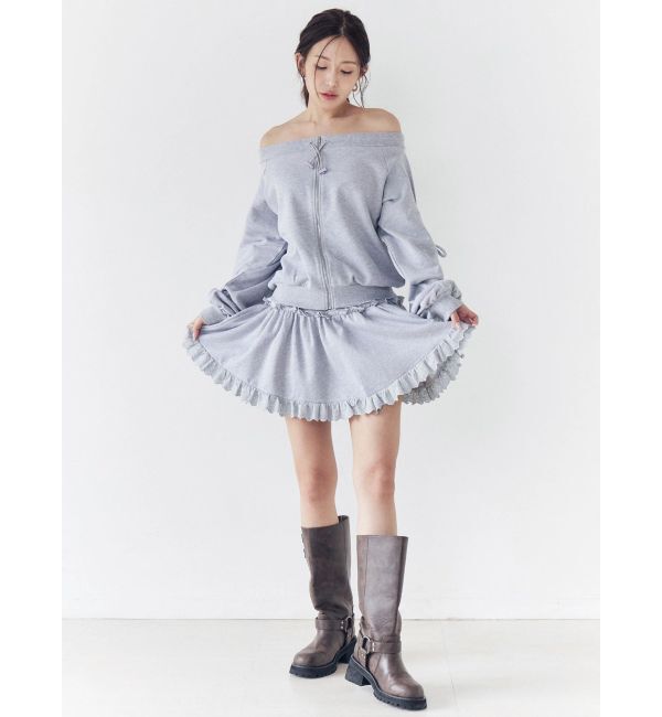 CALNAMUR「フロントジップオフショルスウェット」|Tシャツ・カットソー|