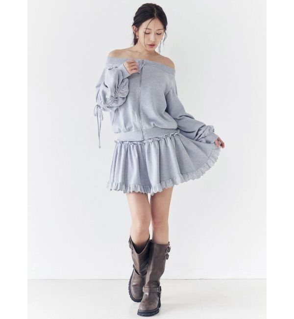 CALNAMUR「フロントジップオフショルスウェット」|Tシャツ・カットソー|