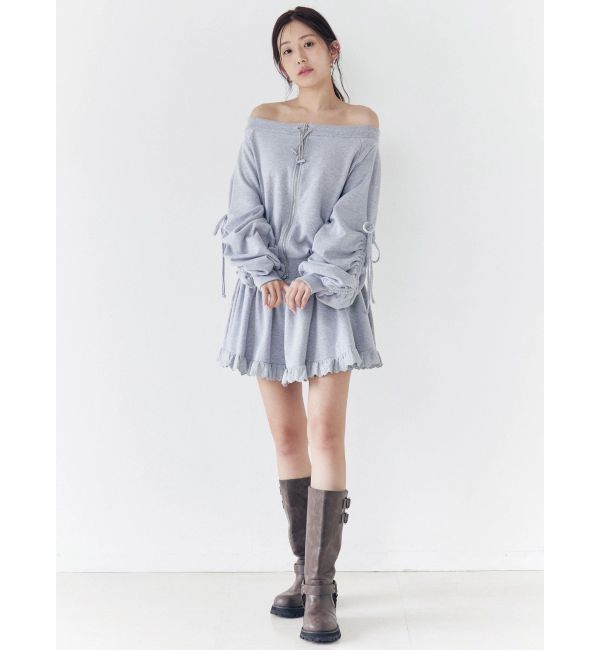 CALNAMUR「フロントジップオフショルスウェット」|Tシャツ・カットソー|