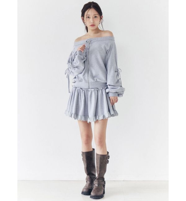 CALNAMUR「フロントジップオフショルスウェット」|Tシャツ・カットソー|