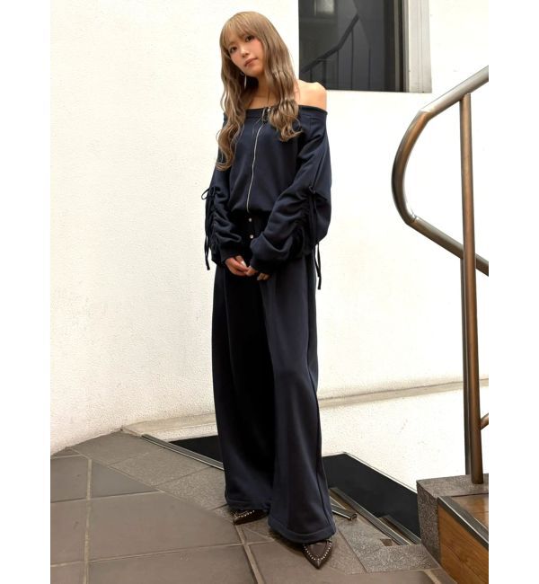 CALNAMUR「フロントジップオフショルスウェット」|Tシャツ・カットソー|