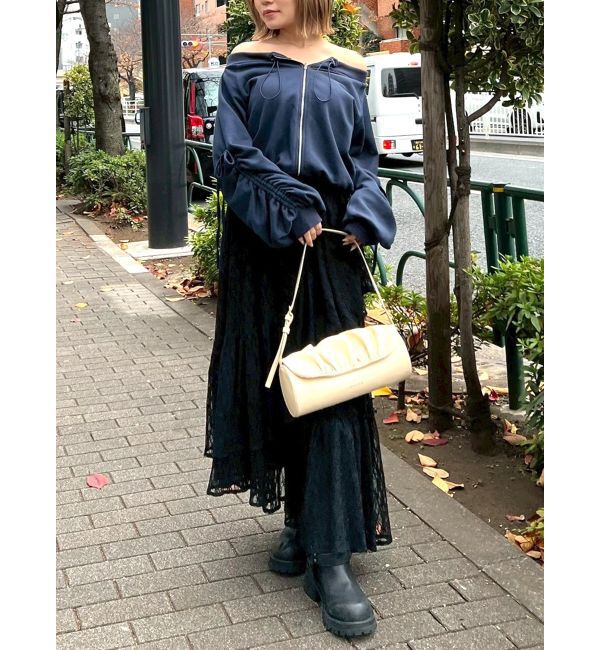 CALNAMUR「フロントジップオフショルスウェット」|Tシャツ・カットソー|