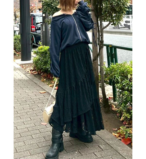 CALNAMUR「フロントジップオフショルスウェット」|Tシャツ・カットソー|