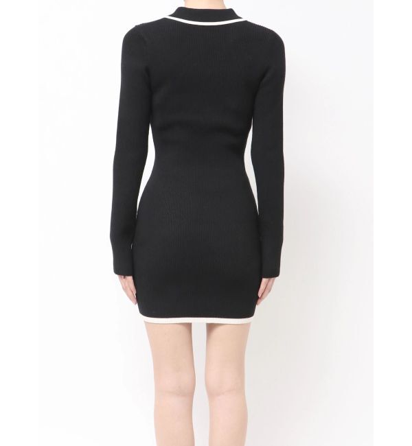 RESEXXY「バイカラーニットポロワンピース」|ワンピース|