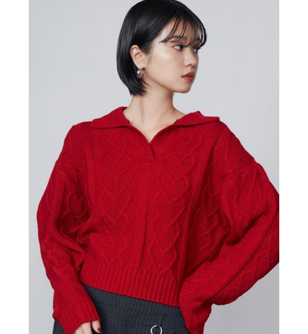 EMODA「スキッパーワイドハートニット」|ニット・セーター|