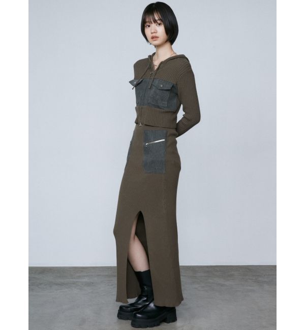 EMODA「ドッキングポケットリブワンピース」|ワンピース|