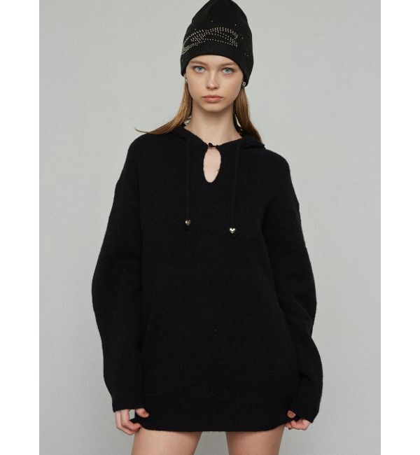 EMODA「ワイドフードルーズニット」|ニット・セーター|ブラック