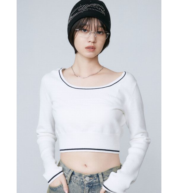 EMODA「ラウンドロゴコンパクトニット」|ニット・セーター|