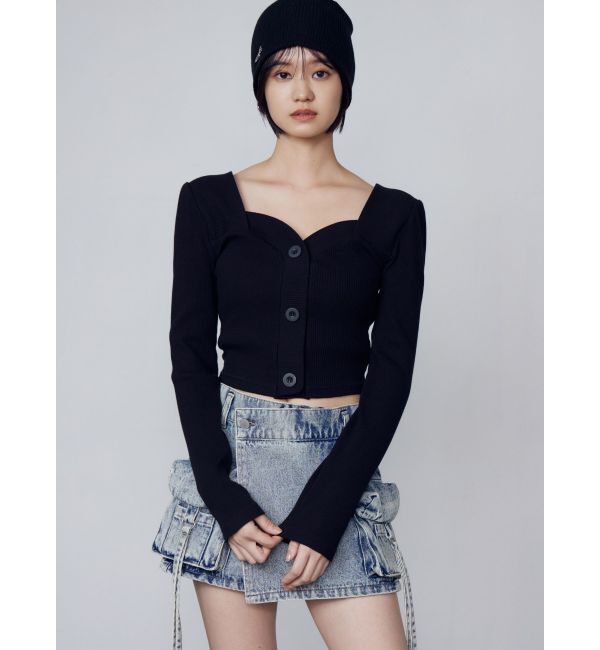 EMODA「フロントボタンショートトップ」|Tシャツ・カットソー|