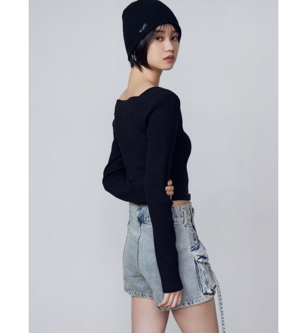 EMODA「フロントボタンショートトップ」|Tシャツ・カットソー|