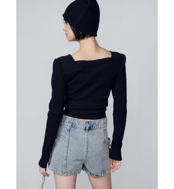 EMODA「フロントボタンショートトップ」|Tシャツ・カットソー|