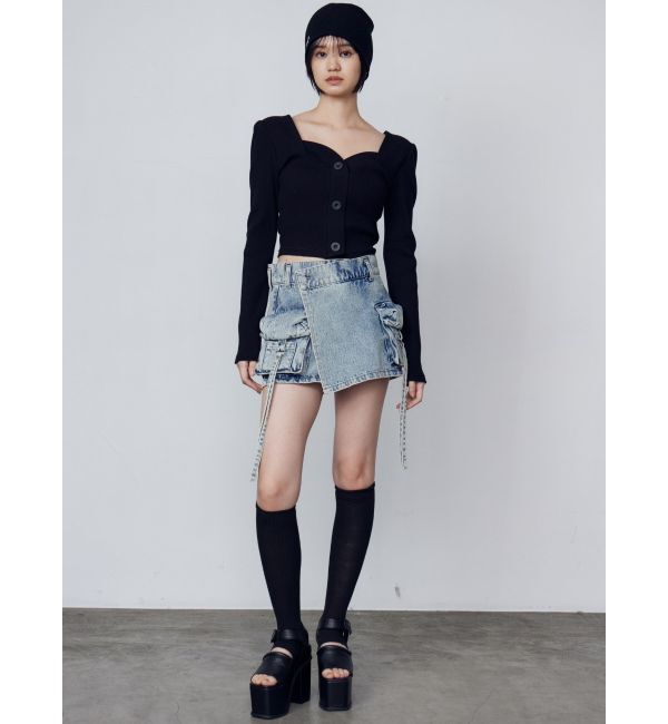 EMODA「フロントボタンショートトップ」|Tシャツ・カットソー|