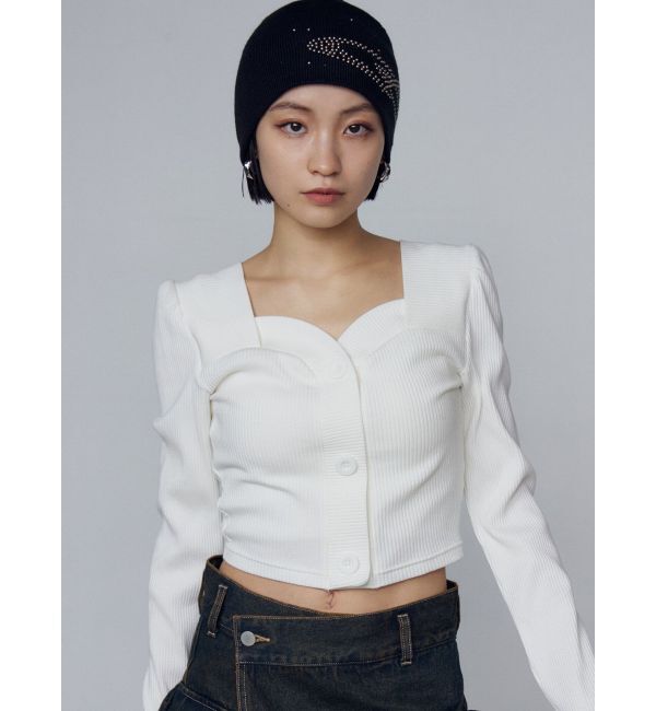 EMODA「フロントボタンショートトップ」|Tシャツ・カットソー|