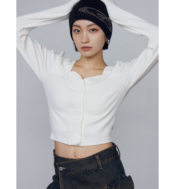 EMODA「フロントボタンショートトップ」|Tシャツ・カットソー|