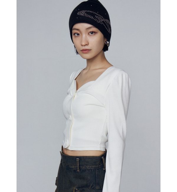 EMODA「フロントボタンショートトップ」|Tシャツ・カットソー|