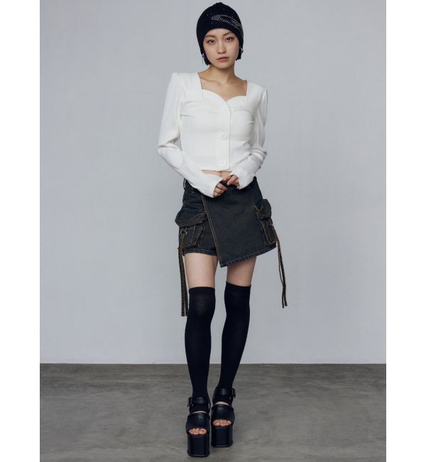 EMODA「フロントボタンショートトップ」|Tシャツ・カットソー|