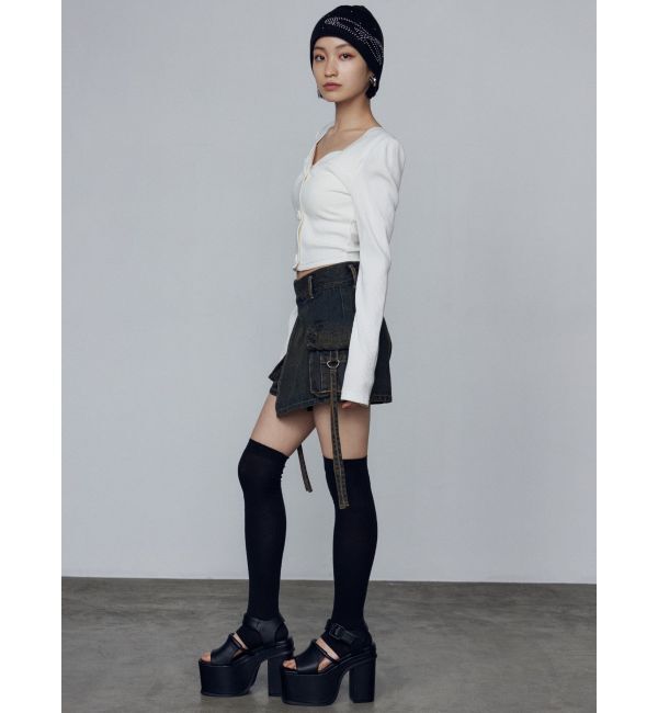 EMODA「フロントボタンショートトップ」|Tシャツ・カットソー|