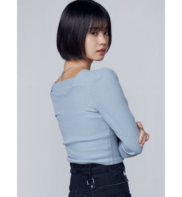 EMODA「フロントボタンショートトップ」|Tシャツ・カットソー|