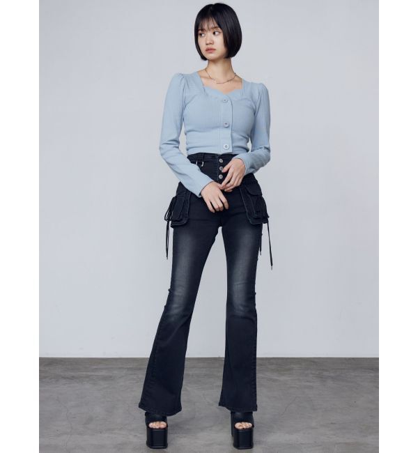 EMODA「フロントボタンショートトップ」|Tシャツ・カットソー|